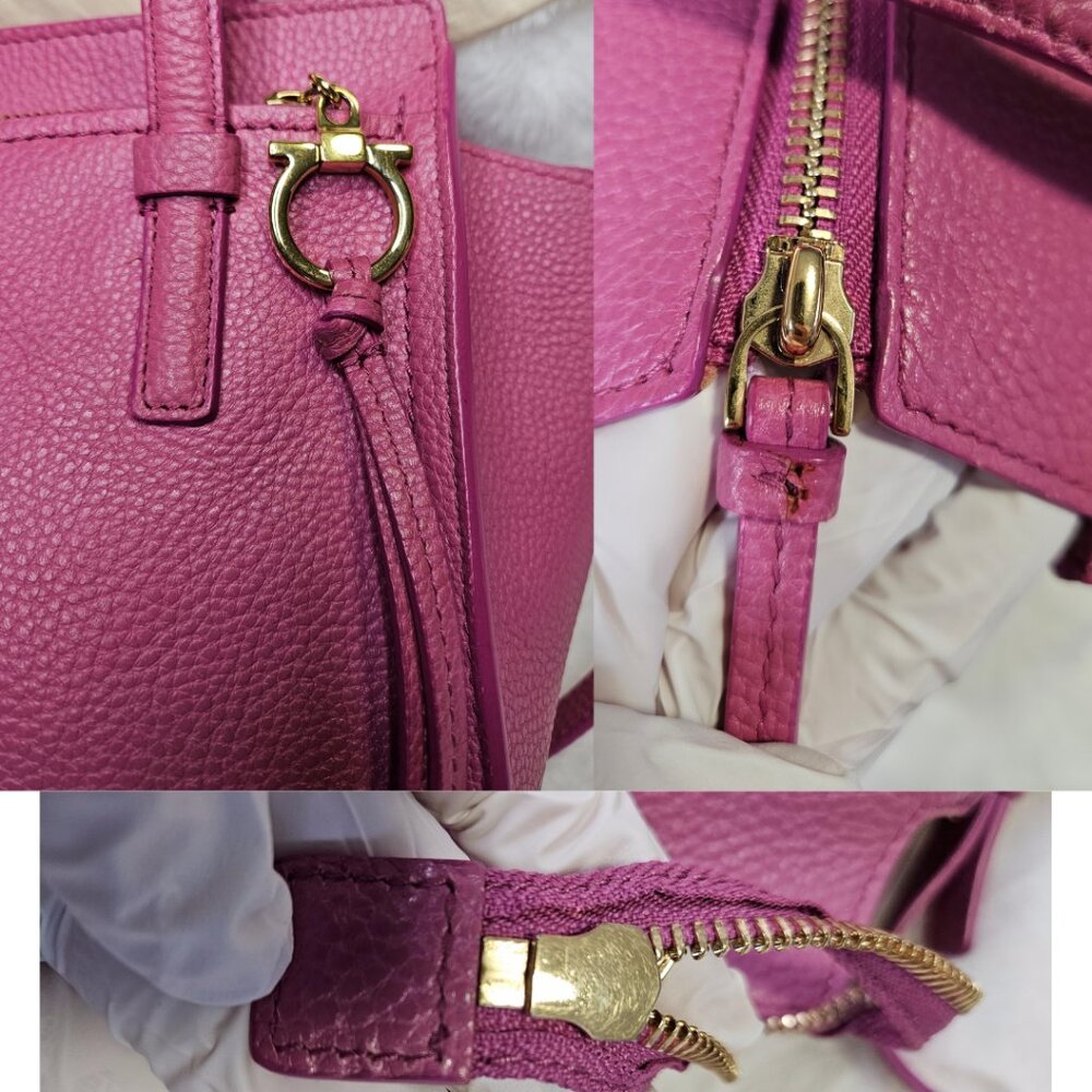 Authentic Salvatore Ferragamo Gancini Amy 21 Leather Tote - Picture 16 of 17